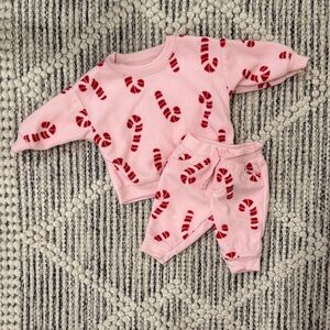 Carter's Pink and Red Candy Cane Kids Matching Set